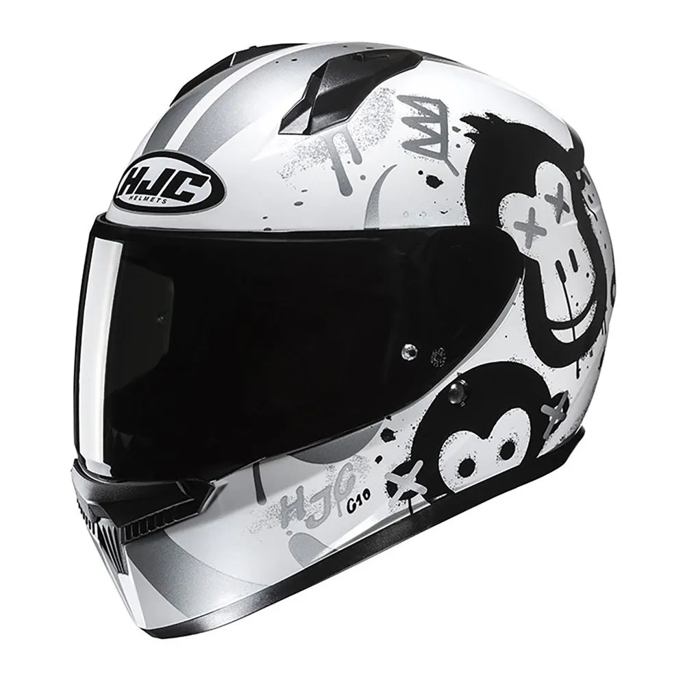 HJC Casque intégral C10 Geti WHITE SILVER BLACK